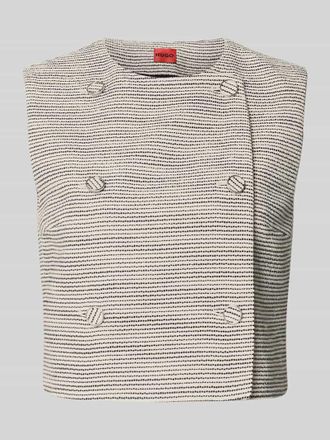 HUGO BOSS Regular Fit Kurzblazer mit Allover-Muster Modell AWINEA in Offwhite, Gr&ouml;&szlig;e 32