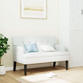 vidaXL Vidaxl - Banco Con Respaldo Cuero Sint&eacute;tico Blanco 112x65,5x75 Cm