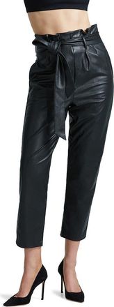 Commando Paperbag Waist Faux Leather Crop Pants in Black at Nordstrom Rack, Size X-Large