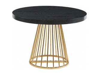 VENTE-UNIQUE.COM Mesa de comedor madera negro, dorado
