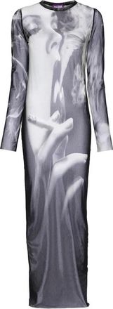 Jean Paul Gaultier Smoking Print Lange Jurk - Dames - Maxi kleedjes - Zwart - S - Kleedjes