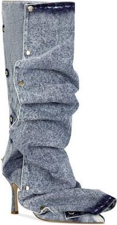 Azalea Wang Imogine Knee High Slouch Boot in Denim at Nordstrom Rack, Size 7.5