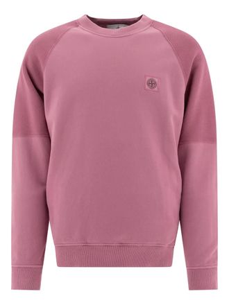 Stone Island logo-patch raglan-sleeve sweatshirt - men - Cotton - S - Pink