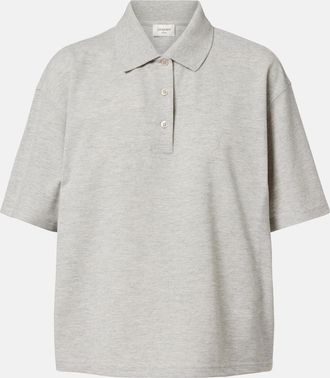 Saint Laurent Polo Cassandre in piqu&eacute; di misto cotone