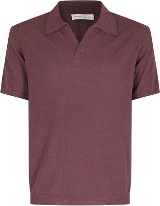Roberto Collina Polo Shirts, male, Red, Size: 2XL Polo MC No Bottoni