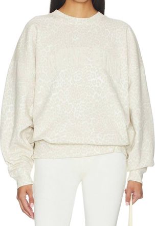 Anine Bing Miles Sweatshirt In Washed White Leopard