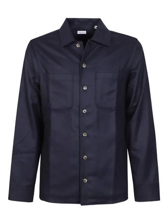Orian patch-pocket shirt - men - Wool - M - Blue