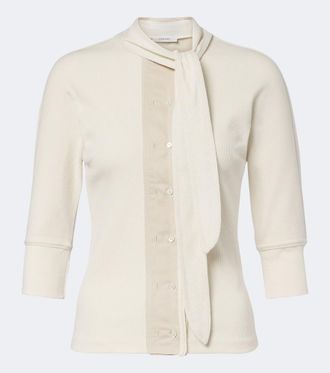 Christophe Lemaire RIbbed-knit cotton and linen top