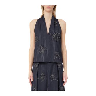 Liu Jo Top Ricamato - - Tops - Donna - Grigio - M