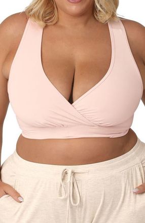 Kindred Bravely Busty French Terry Racerback Nursing & Sleep Bra - Fits Sizes 30E-46H in Soft Pink at Nordstrom, Size X-Large G
