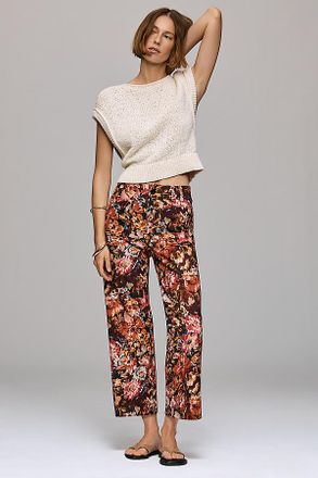 Maeve The Colette Crop Printed Ponte Pants by Maeve