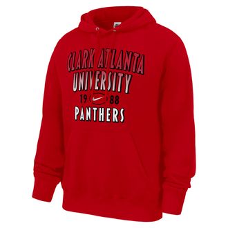 Nike Mens College (Clark Atlanta) Club Fleece Pullover Hoodie in Red | M31233CLAUA26-RED