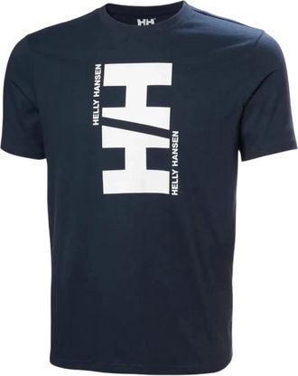 Helly Hansen Tops, Heren, Blauw, S, Katoen, T-Shirts
