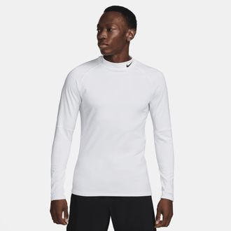 Nike Mens Nike Pro Dri-FIT Warm Long-Sleeve Fitness Mock in White | FB8515-100