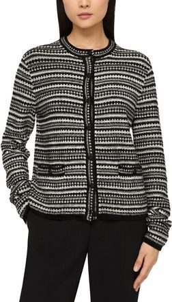 Lafayette 148 New York Plus Mixed Stitch Button Front Cardigan
