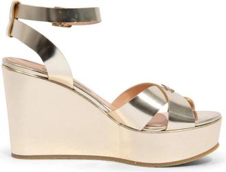 La Martina Platform Sandal - Dames - Sleehakken - Geel - 41 EU - Leer - Schoenen