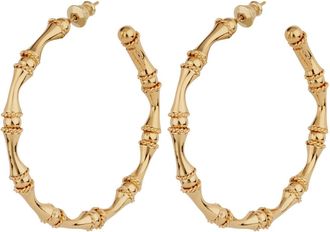 Gas Bijoux Bambou Gold Plated Hoop Earrings