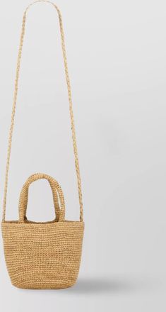 Maneb&igrave; braided strap bucket bag with top handles
