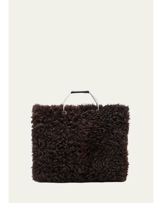 Plan C Big Shearling Shopper Top-Handle Bag