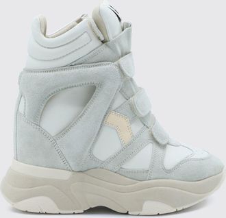 Isabel Marant Sneakers alte con zeppa Balskee in pelle liscia e scamosciata con strappi