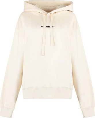 Jil Sander Katoenen Hoodie - Dames - Hoodies - Beige - S - Katoen - Hoodies & sweatvesten