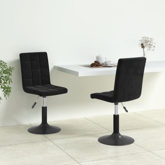 vidaXL Sillas De Comedor Giratorias 2 Uds Terciopelo Negro Vidaxl