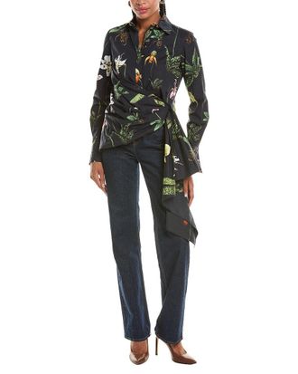 Oscar De La Renta Printed Floral Top