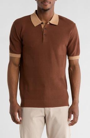 Scotch & Soda Tonal Stripe Cotton Polo Sweater in Soft Silt at Nordstrom Rack, Size Xx-Large