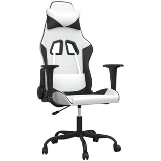 vidaXL Silla Gaming Cuero Sint&eacute;tico Blanco Y Negro Vidaxl