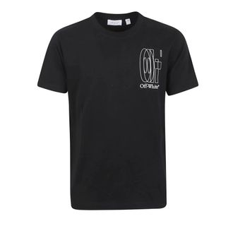 Off-white T-Shirts, male, Black, Size: XL T-shirt Slim Outline Double Arrow