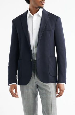 Zanella Treviso Wool & Silk Sport Coat in Navy at Nordstrom, Size 44