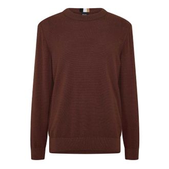HUGO BOSS Heren Ecaio-P Gebreide trui (Donkerbruin)