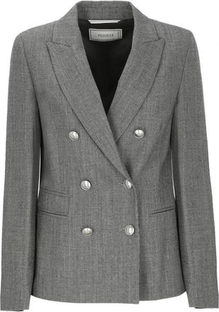 PESERICO Dubbelrijige Jas - Dames - Blazers - Grijs - L - Jassen