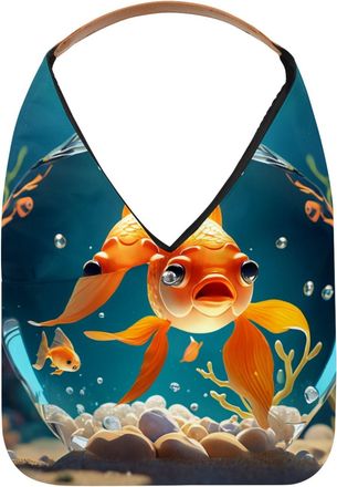 Generic Beautiful Fish Crystal Ball Reusable Lightweight Grocery Bags - Foldable Into Compact Pouch, Washable & Sturdy, Multipurpose for Shopping and Travel