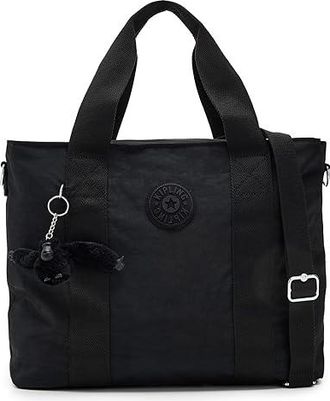 Kipling Minta Large Shoulder Handbags Black Noir, Nylon