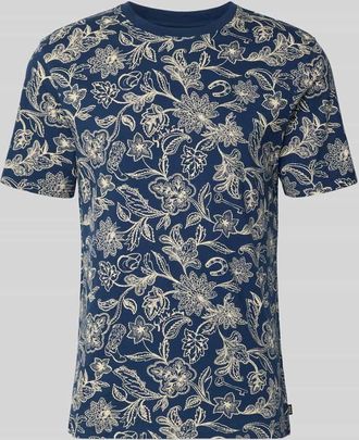 Scotch & Soda T-Shirt im Allover-Look mit Rundhalsausschnitt in Marine, Gr&ouml;&szlig;e XXL
