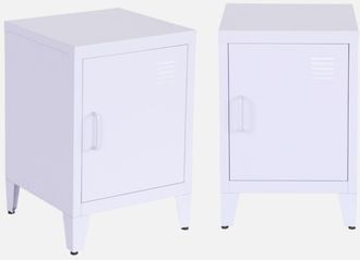 Sweeek Mesita Industrial Con 1 Puerta, Set De 2