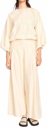 Mirth Andaman Cotton Bubble Top In Cream