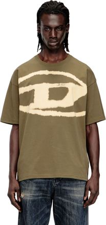 Diesel T-shirt with bleached Oval D logo - T-Shirts - Man - Green