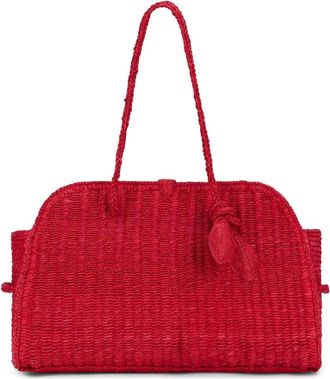 Jacquemus Tassen, Dames, Rood, ONE Size, Le Chiquito Raffia Top Handle Bag
