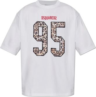 Dsquared2 Logo T-shirt - Heren - T-shirts - Wit - L - Katoen - Tops