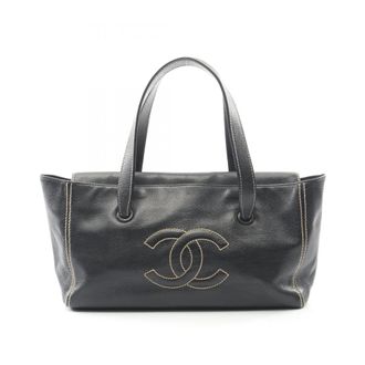 Chanel Black Grained Calfskin Tote Bag (Pre-Owned)