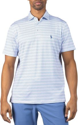 Tailorbyrd Martini Glass Print Performance Polo in White at Nordstrom Rack, Size Xx-Large