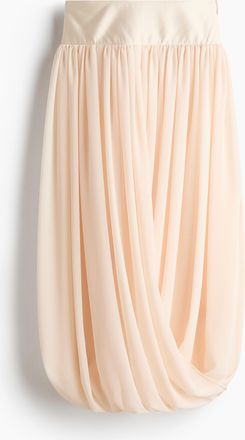 H&M Drapierter Chiffonjupe - Beige
