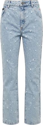 Philipp Plein Jeans Straight Cut - Dames - Regular Fit Jeans - Blauw - W30 - Katoen - Jeans