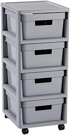 Curver Infinity - Carrello Con 4 X 10l Quattro Cassetti Su Ruote, Carrello - Curver