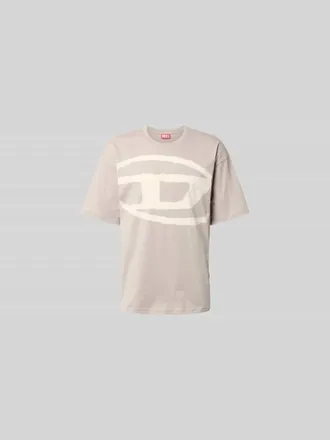 Diesel Relaxed Fit T-Shirt mit Logo-Print in Hellgrau, Gr&ouml;&szlig;e M