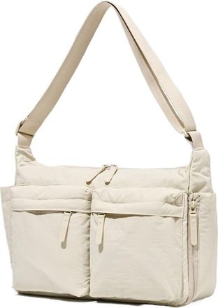 Generic Casual Multi-pocket Messenger Bags For Women Fashion Nylon Shoulder Bag Ladies Large Handbags Female Travel Shopping Tote Purse(Beige)