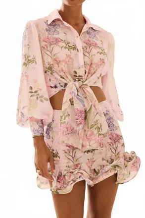 Charo Ruiz Ibiza Aster Blouse In Pink Botanic