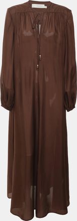 Zimmermann Brown Satin Maxi Dress